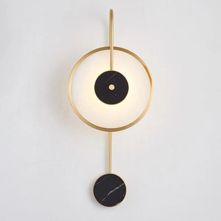 Minimalist White Stone Gold Geometric Wall Sconce Zawala Image - 8