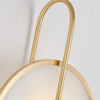 Minimalist White Stone Gold Geometric Wall Sconce Zawala Image - 9