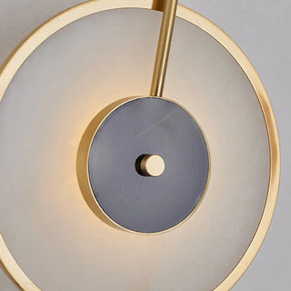 Minimalist White Stone Gold Geometric Wall Sconce Zawala Image - 10