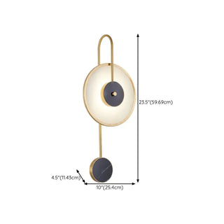 Minimalist White Stone Gold Geometric Wall Sconce Zawala #size