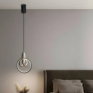 ZOWALA - Nordic Wavy Linear Silica Gel Bedroom Black Pendant Light Image - 1