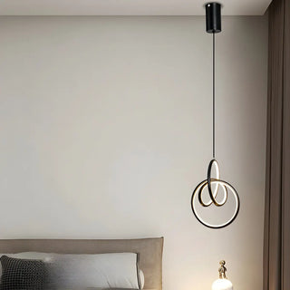 ZOWALA - Nordic Wavy Linear Silica Gel Bedroom Black Pendant Light Image - 2
