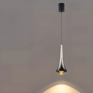 Modern Sleek Black Cone Pendant Light Bedroom Zawala Image - 4