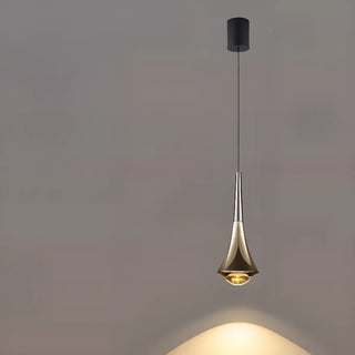 Modern Sleek Black Cone Pendant Light Bedroom Zawala Image - 5