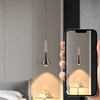 Modern Sleek Black Cone Pendant Light Bedroom Zawala Image - 6
