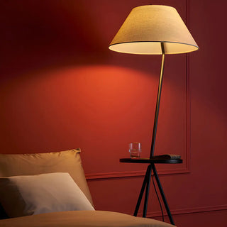 Modish Pagoda Black LED Floor Lamp with Side Table Zawala Image - 3