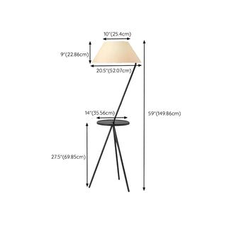 Modish Pagoda Black LED Floor Lamp with Side Table Zawala #size