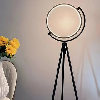 Adjustable Black Tripod Circular Metal LED Floor Lamp Zawala Image - 3