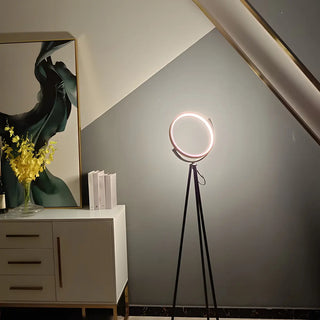 Adjustable Black Tripod Circular Metal LED Floor Lamp Zawala Image - 4