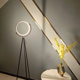 Adjustable Black Tripod Circular Metal LED Floor Lamp Zawala Image - 6
