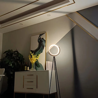 Adjustable Black Tripod Circular Metal LED Floor Lamp Zawala Image - 7