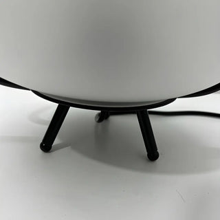 Modern White Globe Glass Shape Black Frame Table Lamp Zawala Image - 8