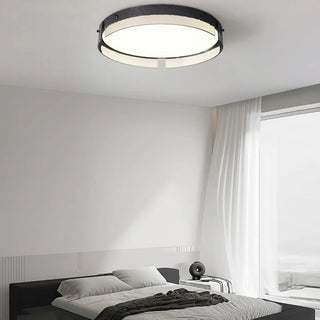 ZOWALA - Modern Black White Circle Flush Mount Light Image - 1