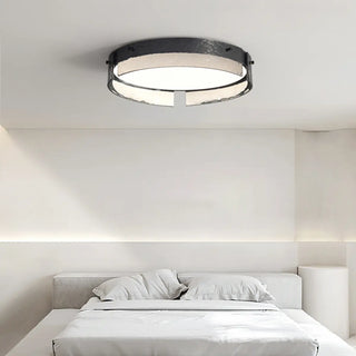ZOWALA - Modern Black White Circle Flush Mount Light Image - 2