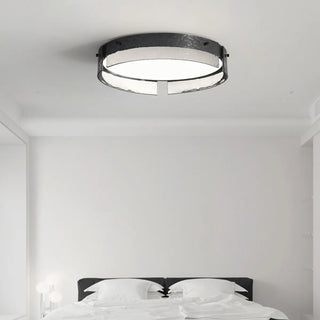 ZOWALA - Modern Black White Circle Flush Mount Light Image - 3