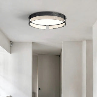 ZOWALA - Modern Black White Circle Flush Mount Light Image - 4
