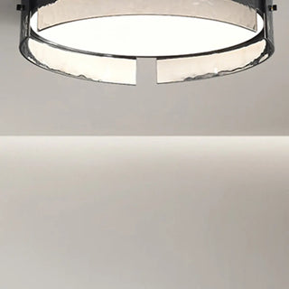ZOWALA - Modern Black White Circle Flush Mount Light Image - 6