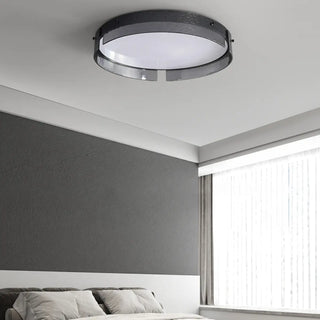 ZOWALA - Modern Black White Circle Flush Mount Light Image - 7