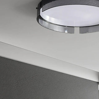 ZOWALA - Modern Black White Circle Flush Mount Light Image - 8