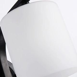 Trendy Cylinder White Glass and Metal Vanity Light Zawala Image - 13