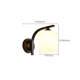 Trendy Cylinder White Glass and Metal Vanity Light Zawala #size