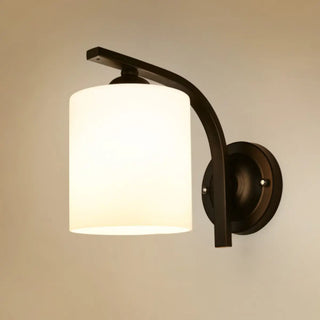 Trendy Cylinder White Glass and Metal Vanity Light Zawala Image - 8