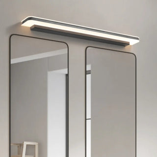 Modern Black Rectangular LED Vanity Light Fixture Zawala Image - 1