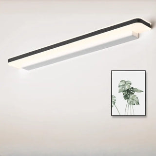 Modern Black Rectangular LED Vanity Light Fixture Zawala Image - 2