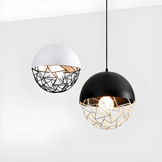 Contemporary Sphere Metal Dining Room White Pendant Light Zawala Image - 3
