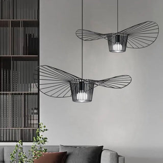 Industrial Black Cage Metal Living Room Pendant Light Zawala Image - 1