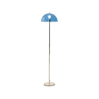Modern Simple Blue Bowl Chrome Metal Floor Lamp Zawala Image - 12