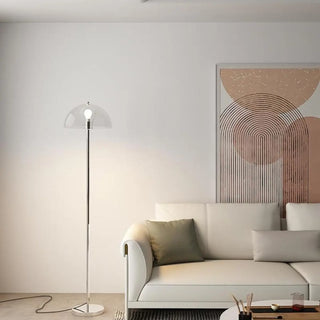Modern Simple Blue Bowl Chrome Metal Floor Lamp Zawala Image - 4