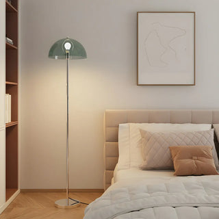 Modern Simple Blue Bowl Chrome Metal Floor Lamp Zawala Image - 6