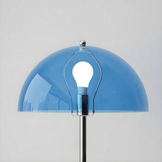 Modern Simple Blue Bowl Chrome Metal Floor Lamp Zawala Image - 7