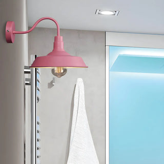 Coastal Barn Metal Bedroom Blue Reading Wall Sconce Zawala Image - 2