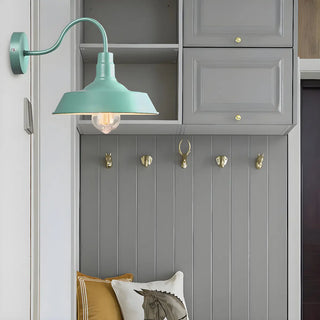 Coastal Barn Metal Bedroom Blue Reading Wall Sconce Zawala Image - 3