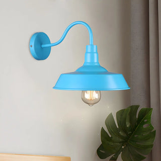 Coastal Barn Metal Bedroom Blue Reading Wall Sconce Zawala Image - 4