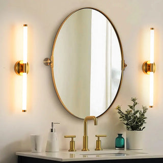 Modern Brass Bar LED Bathroom Mirror Vanity Light Zawala Image - 1