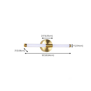 Modern Brass Bar LED Bathroom Mirror Vanity Light Zawala #size