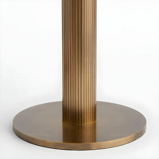 Modern Drum Clear Ribbed Glass Shade Brass Table Lamp Zawala Image - 7