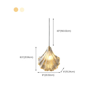 ZOWALA - Modern Shell Glass Pendant Light Flexible Length #size