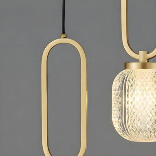 ZOWALA - Modern Brass Crystal Lantern Pendant Light Image - 10