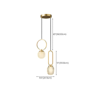 ZOWALA - Modern Brass Crystal Lantern Pendant Light Image - 14