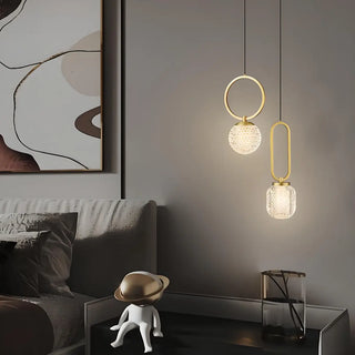 ZOWALA - Modern Brass Crystal Lantern Pendant Light Image - 1