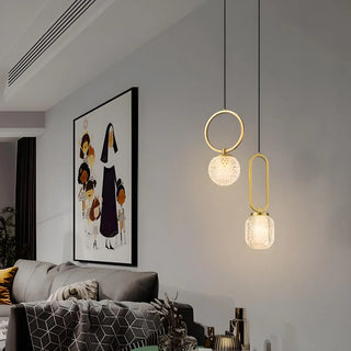 ZOWALA - Modern Brass Crystal Lantern Pendant Light Image - 3