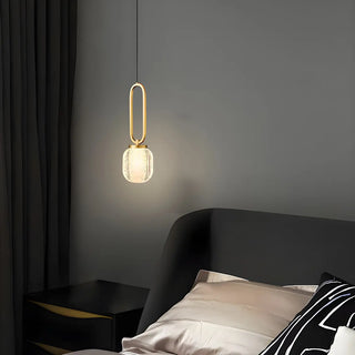 ZOWALA - Modern Brass Crystal Lantern Pendant Light Image - 4