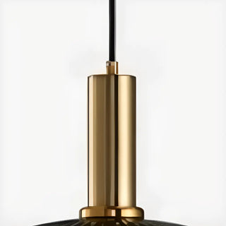 ZOWALA - Green Minimalist Ribbed Glass Round Pendant Light Image - 12