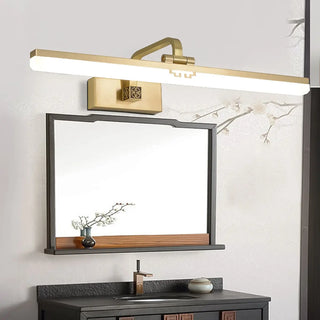 Modern Rectangle Brass Vanity Bathroom LED Light Zawala Image - 1