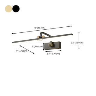 Modern Rectangle Brass Vanity Bathroom LED Light Zawala #size