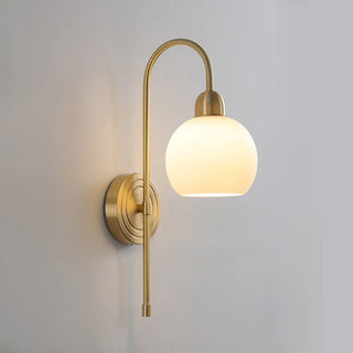 Classic Brass Pull Chain Dome LED Wall Sconce Zawala Image - 10